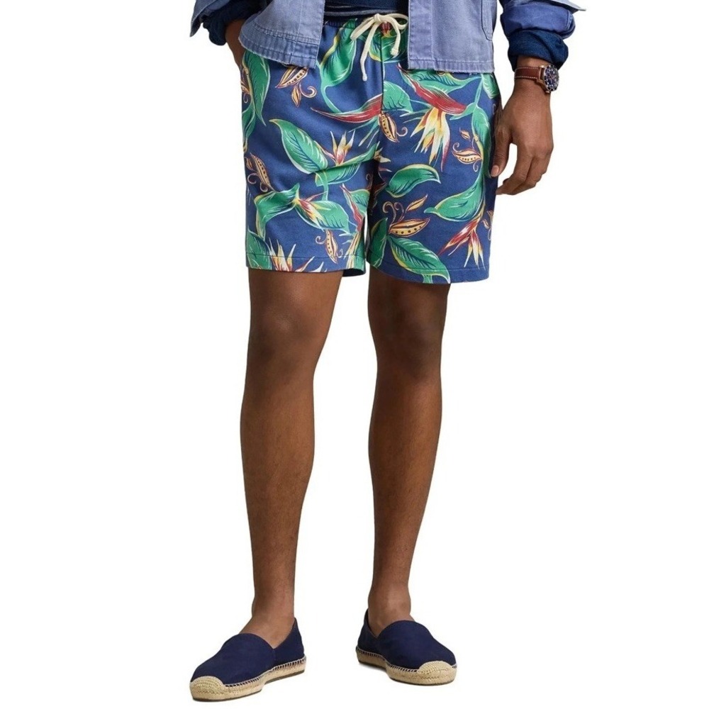 Polo Ralph Lauren Monstera Print Spa Terry Shorts 6XB Birds of Paradise $138 NWT